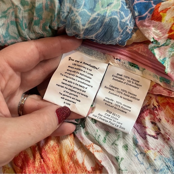 Anthropologie Bhanuni by Joyti embroidered ruffle sleeve beaded top - Picture 10 of 15